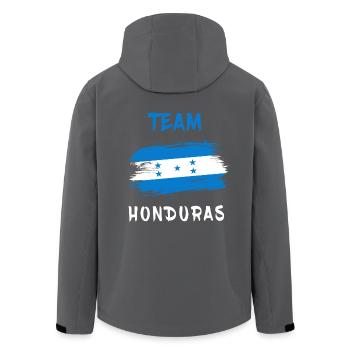 Honduras Team Flaggen Design - Recycelte Männer Softshell-Jacke von Stanley/Stella - Anthrazit - Hinten - AI Model Male 185 light (185cm)