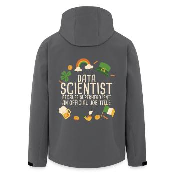 Data Scientist St Patricks Day - Recycelte Männer Softshell-Jacke von Stanley/Stella - Anthrazit - Hinten - AI Model Male 185 light (185cm)