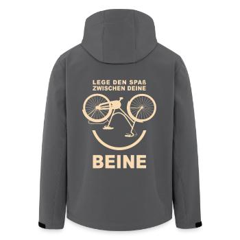 Spaß zwischen den Beinen Radfahrer - Recycelte Männer Softshell-Jacke von Stanley/Stella - Anthrazit - Hinten - AI Model Male 185 light (185cm)