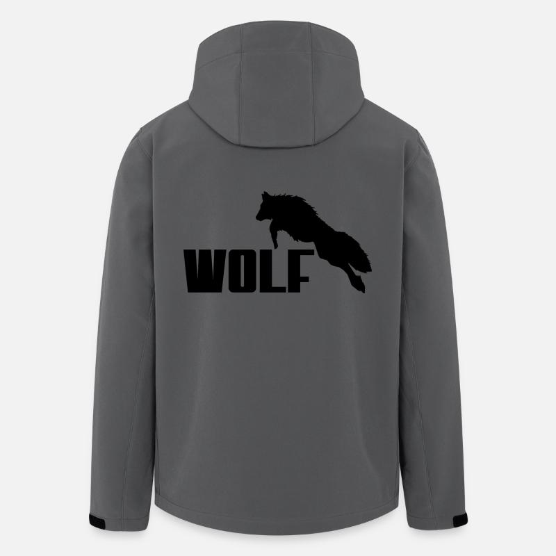 Logo Wolf - Veste softshell homme en polyester recyclé Stanley/Stella - charbon