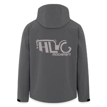HLG Maschinen Grau - Recycelte Männer Softshell-Jacke von Stanley/Stella - Anthrazit - Hinten - AI Model Male 185 light (185cm)