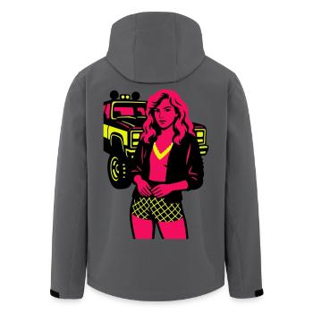 Woman with Truck - Men’s Recycled Softshell Jacket by Stanley/Stella - anthracite - Back - AI Model Male 185 light (185cm)