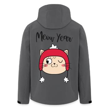 MEOW YEAR - Men’s Recycled Softshell Jacket by Stanley/Stella - anthracite - Back - AI Model Male 185 light (185cm)