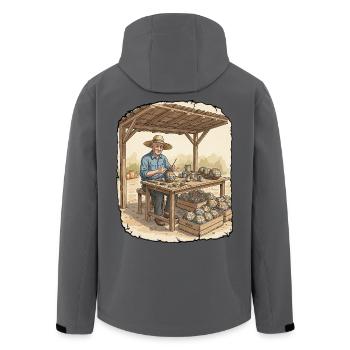 Feux d’artifice pyrotechniques - Veste softshell homme en polyester recyclé Stanley/Stella - charbon - Dos - AI Model Male 185 light (185cm)