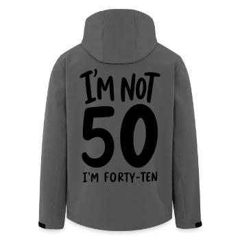 50e anniversaire - Je n’ai pas 50 ans, j’en ai quarante-dix - Veste softshell homme en polyester recyclé Stanley/Stella - charbon - Dos - AI Model Male 185 light (185cm)