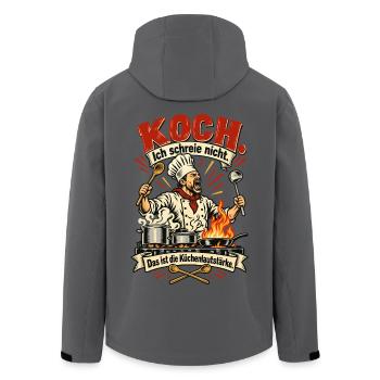 Koch Küchenlautstärke - Recycelte Männer Softshell-Jacke von Stanley/Stella - Anthrazit - Hinten - AI Model Male 185 light (185cm)