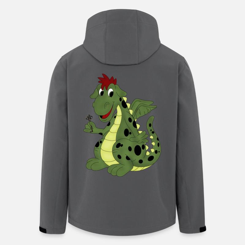 grüner glubschäugiger Drache - Recycelte Männer Softshell-Jacke von Stanley/Stella - Anthrazit