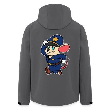 Polizei Maus Comic Polizist Kinder Baby Berufe - Recycelte Männer Softshell-Jacke von Stanley/Stella - Anthrazit - Hinten - AI Model Male 185 light (185cm)