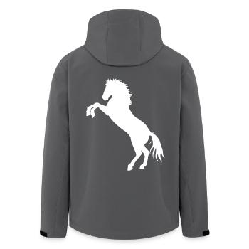 Wildpferd Hengst Pferd Pferde Pony Reiten Reiter - Recycelte Männer Softshell-Jacke von Stanley/Stella - Anthrazit - Hinten - AI Model Male 185 light (185cm)