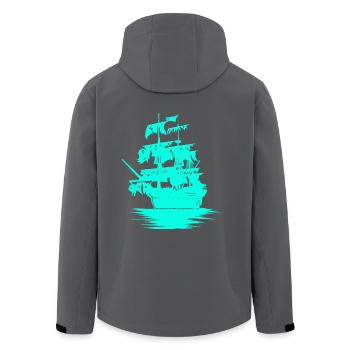 Segelschiff Schiff Seefahrt Fantasy Maritim Jolle - Recycelte Männer Softshell-Jacke von Stanley/Stella - Anthrazit - Hinten - AI Model Male 185 light (185cm)
