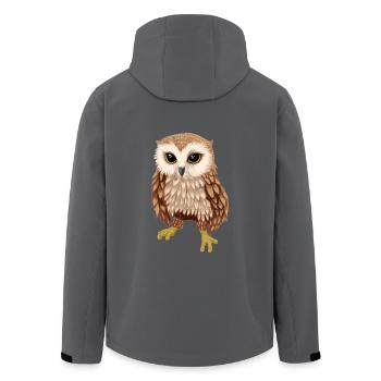 Eule Wildtiere Waldtiere Eulen Zoologie Nachtaktiv - Recycelte Männer Softshell-Jacke von Stanley/Stella - Anthrazit - Hinten - AI Model Male 185 light (185cm)