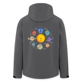 Sonnensystem Planeten - Galaxy Spaceman Geschenk - Recycelte Männer Softshell-Jacke von Stanley/Stella - Anthrazit - Hinten - AI Model Male 185 light (185cm)