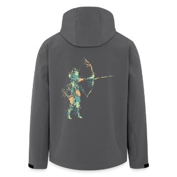 Bogenschießen - Recycelte Männer Softshell-Jacke von Stanley/Stella - Anthrazit - Hinten - AI Model Male 185 light (185cm)