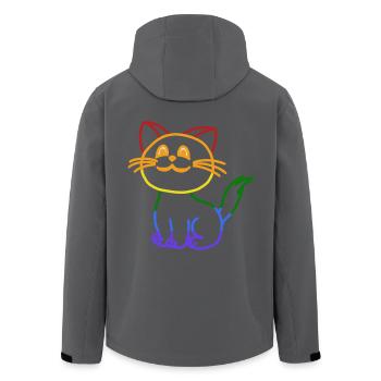 Katze LGBT Gay Pride gay Toleranz Anders - Recycelte Männer Softshell-Jacke von Stanley/Stella - Anthrazit - Hinten - AI Model Male 185 light (185cm)