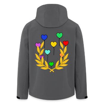 Lorbeerkranz Luftballons Sieg Sieger Gewinner - Recycelte Männer Softshell-Jacke von Stanley/Stella - Anthrazit - Hinten - AI Model Male 185 light (185cm)