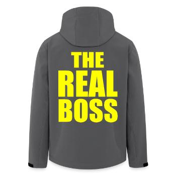 The real boss - Recycelte Männer Softshell-Jacke von Stanley/Stella - Anthrazit - Hinten - AI Model Male 185 light (185cm)
