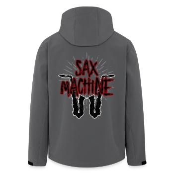 Sax Machine - Saxofon Saxophon Musik Instrument - Recycelte Männer Softshell-Jacke von Stanley/Stella - Anthrazit - Hinten - AI Model Male 185 light (185cm)