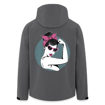 Rockabilly Girl - Recycelte Männer Softshell-Jacke von Stanley/Stella - Anthrazit - Hinten - AI Model Male 185 light (185cm)