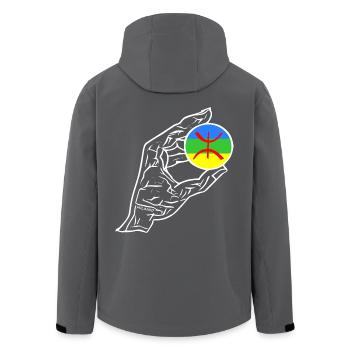 Amazigh Hand Flagge - Recycelte Männer Softshell-Jacke von Stanley/Stella - Anthrazit - Hinten - AI Model Male 185 light (185cm)
