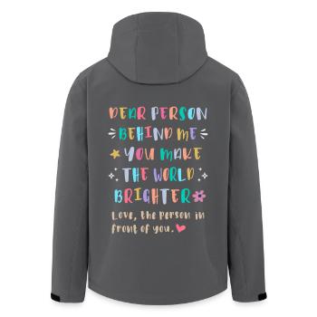 Verbreite Freundlichkeit hinter dir - Recycelte Männer Softshell-Jacke von Stanley/Stella - Anthrazit - Hinten - AI Model Male 185 light (185cm)