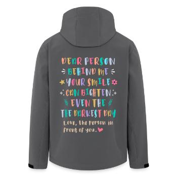 Dein Lächeln kann den dunkelsten Tag erhellen - Recycelte Männer Softshell-Jacke von Stanley/Stella - Anthrazit - Hinten - AI Model Male 185 light (185cm)