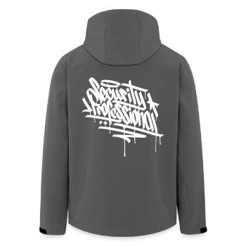 HACKER GRAFFITI TAG - CYBER SICHERHEIT EXPERTE - Recycelte Männer Softshell-Jacke von Stanley/Stella - Anthrazit - Hinten - AI Model Male 185 light (185cm)