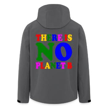 There is no planet b - Recycelte Männer Softshell-Jacke von Stanley/Stella - Anthrazit - Hinten - AI Model Male 185 light (185cm)