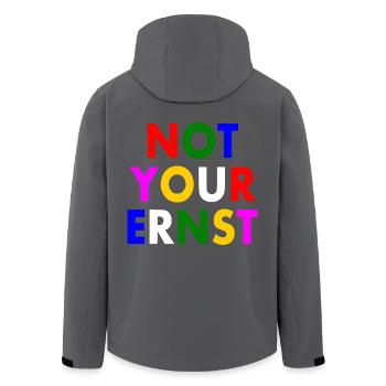 Not your ernst - Recycelte Männer Softshell-Jacke von Stanley/Stella - Anthrazit - Hinten - AI Model Male 185 light (185cm)