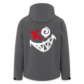 Purge Smilie Techwear Style - Recycelte Männer Softshell-Jacke von Stanley/Stella - Anthrazit - Hinten - AI Model Male 185 light (185cm)