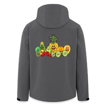 Obst Früchte Frucht Vegan Veganer Speise Sommer - Recycelte Männer Softshell-Jacke von Stanley/Stella - Anthrazit - Hinten - AI Model Male 185 light (185cm)