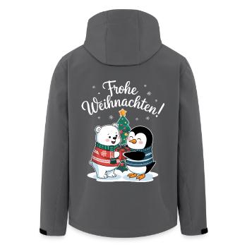 Frohe Weihnachten Eisbär Pinguin süß Bescherung - Recycelte Männer Softshell-Jacke von Stanley/Stella - Anthrazit - Hinten - AI Model Male 185 light (185cm)