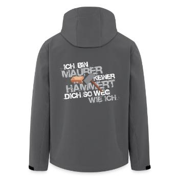 Hammer Maurer - Recycelte Männer Softshell-Jacke von Stanley/Stella - Anthrazit - Hinten - AI Model Male 185 light (185cm)