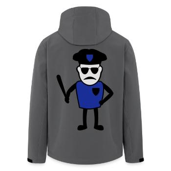 Polizist mit Schlagstock - Recycelte Männer Softshell-Jacke von Stanley/Stella - Anthrazit - Hinten - AI Model Male 185 light (185cm)