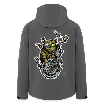 STEAMCATPUNX 01 - Recycelte Männer Softshell-Jacke von Stanley/Stella - Anthrazit - Hinten - AI Model Male 185 light (185cm)