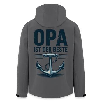 Opa ist der Beste Anker Seefahrer Hafen Seemann - Recycelte Männer Softshell-Jacke von Stanley/Stella - Anthrazit - Hinten - AI Model Male 185 light (185cm)