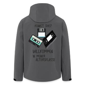 Retro Tech Humor Altersklasse - Recycelte Männer Softshell-Jacke von Stanley/Stella - Anthrazit - Hinten - AI Model Male 185 light (185cm)