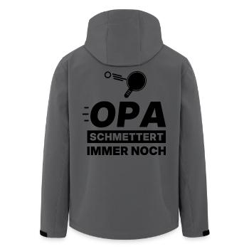 Opa schmettert immer noch – Tischtennis Shirt - Recycelte Männer Softshell-Jacke von Stanley/Stella - Anthrazit - Hinten - AI Model Male 185 light (185cm)