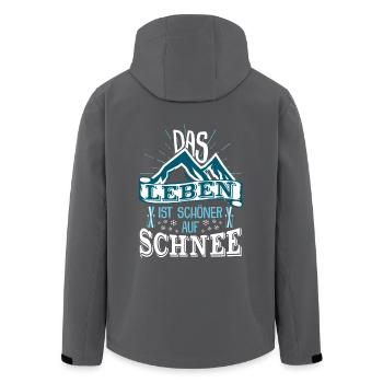 Das Leben ist schöner auf Schnee Winter Skifahren - Recycelte Männer Softshell-Jacke von Stanley/Stella - Anthrazit - Hinten - AI Model Male 185 light (185cm)
