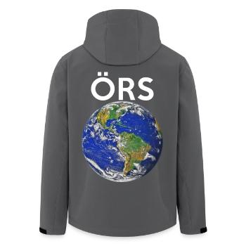 Erde Englisch TH tee-aitch ÖRS Weltkugel Planet - Recycelte Männer Softshell-Jacke von Stanley/Stella - Anthrazit - Hinten - AI Model Male 185 light (185cm)