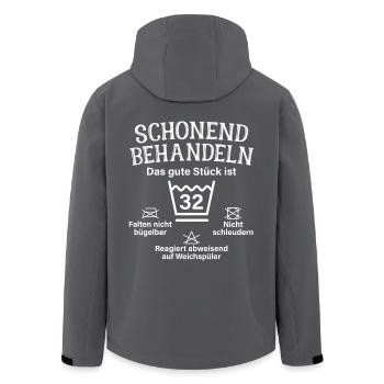Schonend Behandeln 32 Geschenk Zum 32. Geburtstag - Recycelte Männer Softshell-Jacke von Stanley/Stella - Anthrazit - Hinten - AI Model Male 185 light (185cm)