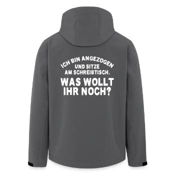 Ich Bin Angezogen Homeoffice Homeschooling Spruch - Recycelte Männer Softshell-Jacke von Stanley/Stella - Anthrazit - Hinten - AI Model Male 185 light (185cm)