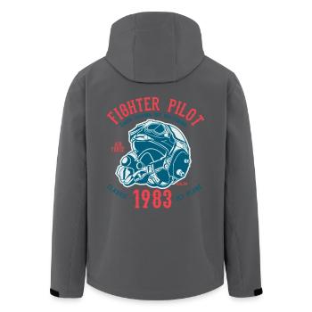 CLASSIC JET PLANE - Kampfjet Piloten Shirt Motiv - Recycelte Männer Softshell-Jacke von Stanley/Stella - Anthrazit - Hinten - AI Model Male 185 light (185cm)
