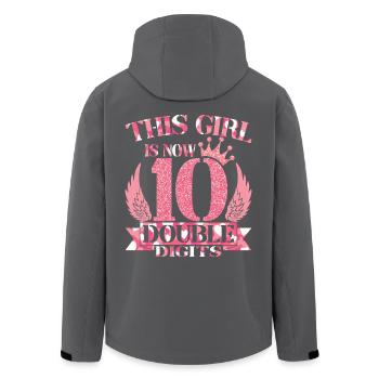 10 Jahre alt 10. Geburtstag Mädchen Kinder Süße Krone - Recycelte Männer Softshell-Jacke von Stanley/Stella - Anthrazit - Hinten - AI Model Male 185 light (185cm)