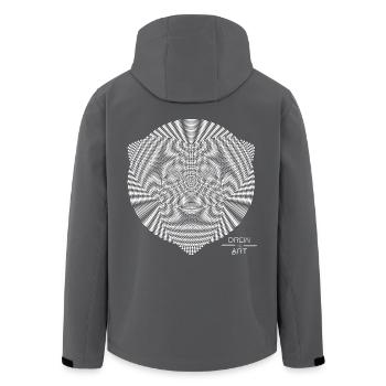 Techno / Crop Circle / DREW ART - Recycelte Männer Softshell-Jacke von Stanley/Stella - Anthrazit - Hinten - AI Model Male 185 light (185cm)