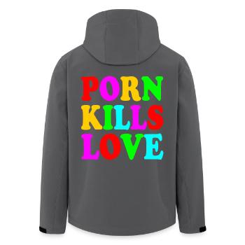 Porn kills love - Recycelte Männer Softshell-Jacke von Stanley/Stella - Anthrazit - Hinten - AI Model Male 185 light (185cm)