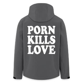 Porn kills love - Recycelte Männer Softshell-Jacke von Stanley/Stella - Anthrazit - Hinten - AI Model Male 185 light (185cm)