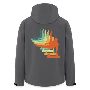 Retro Gymnastik - Cooles Geschenk für Männer Turner - Recycelte Männer Softshell-Jacke von Stanley/Stella - Anthrazit - Hinten - AI Model Male 185 light (185cm)