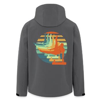 Retro Gymnastik - Cooles Geschenk für Männer Turner - Recycelte Männer Softshell-Jacke von Stanley/Stella - Anthrazit - Hinten - AI Model Male 185 light (185cm)