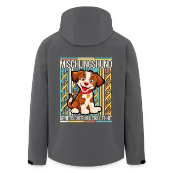 Mischlingshund Genetischer Multikulti Hit - Recycelte Männer Softshell-Jacke von Stanley/Stella - Anthrazit - Hinten - AI Model Male 185 light (185cm)