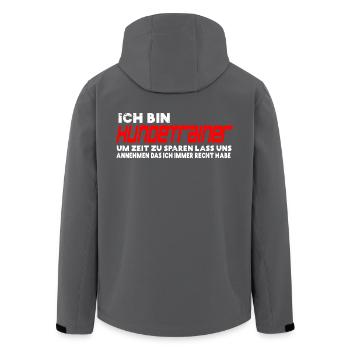 Hundetrainer Tshirt Geschenk Weihnachten Hund - Recycelte Männer Softshell-Jacke von Stanley/Stella - Anthrazit - Hinten - AI Model Male 185 light (185cm)